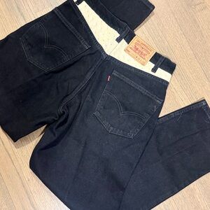 Levi's 550 Rare Denim Relaxed Fit Jeans With Tan Leather Detailing: Size 32X30